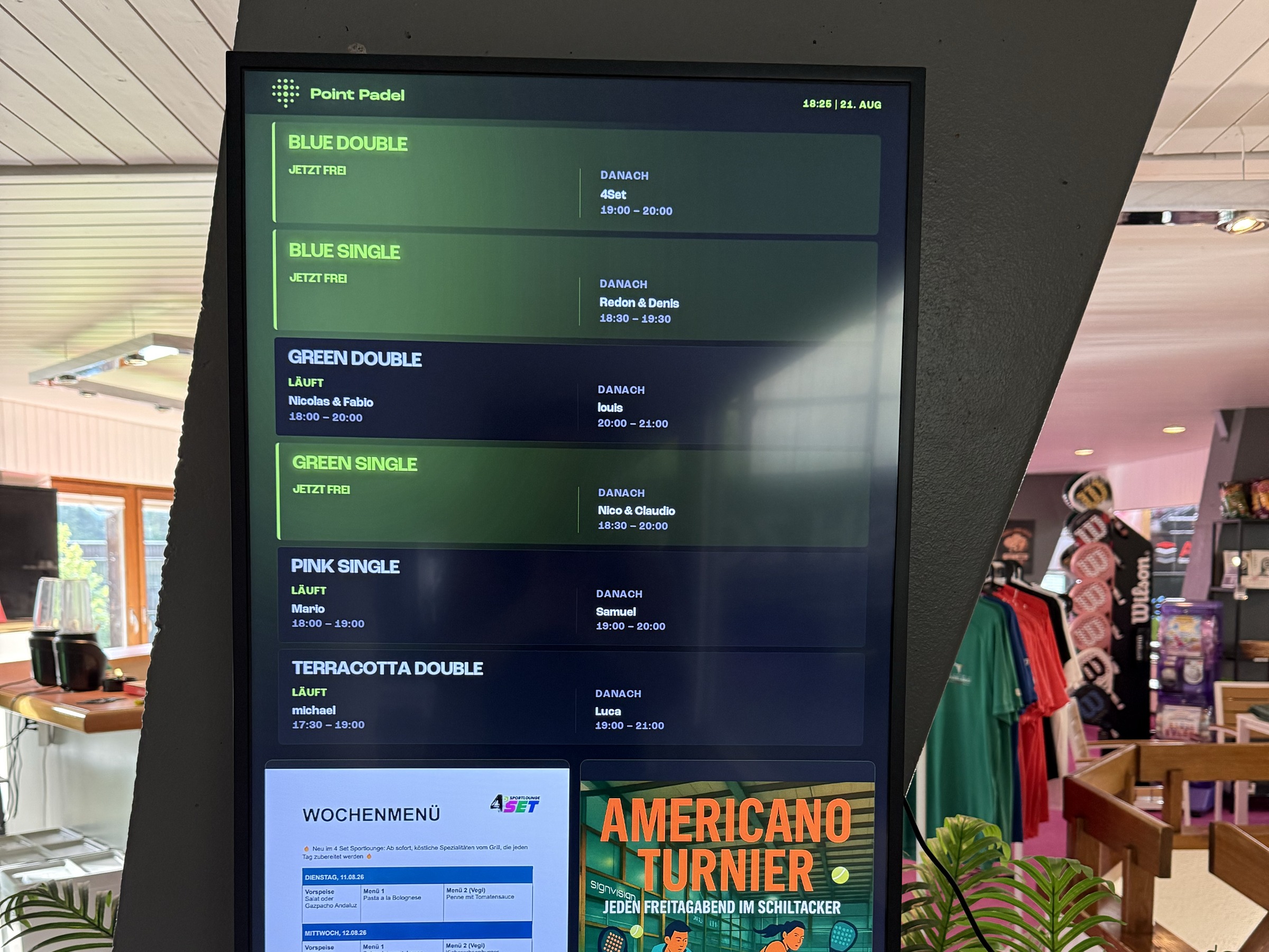 Club display screen